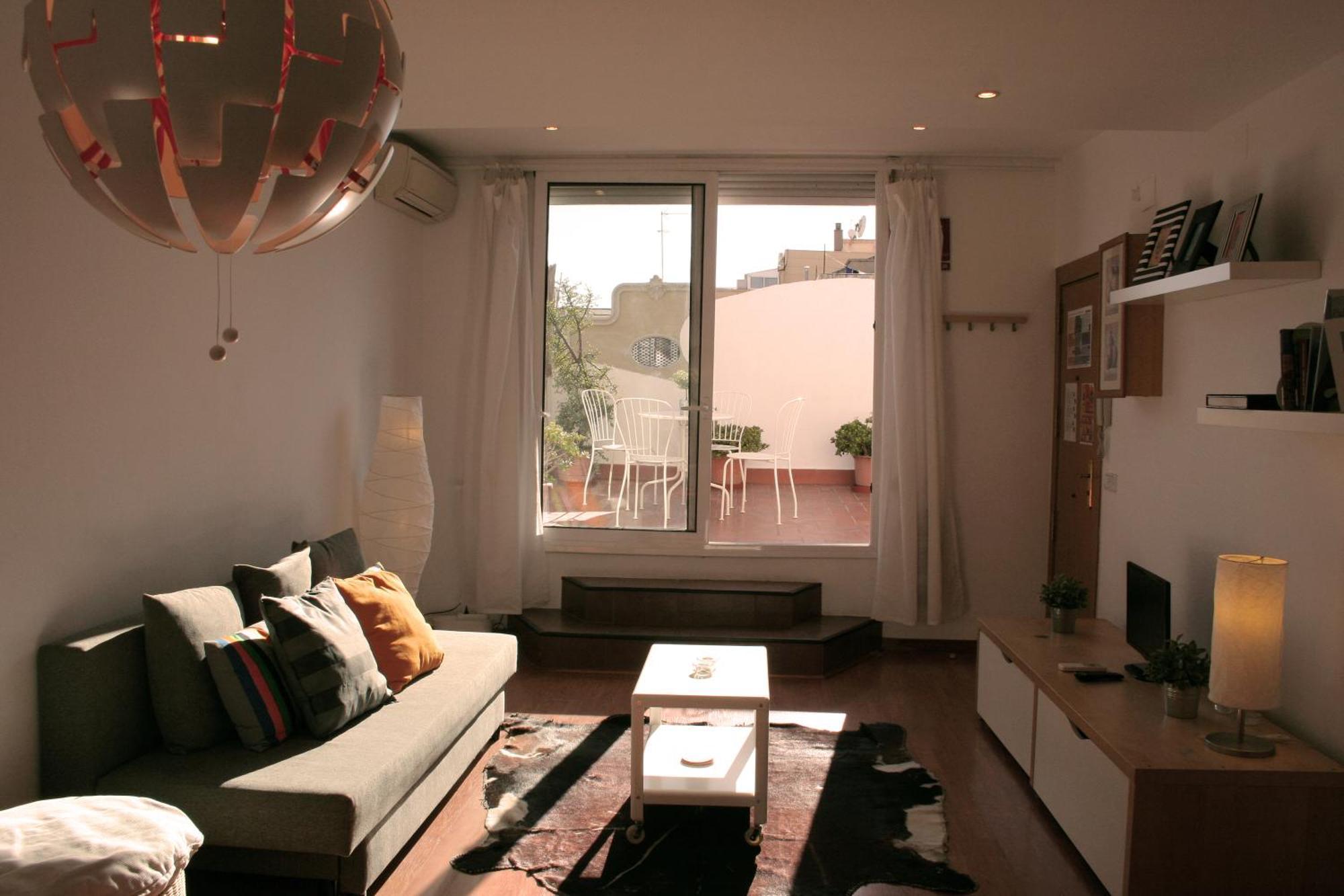 Lovely Apartment With A Terrace Barcelona Kültér fotó